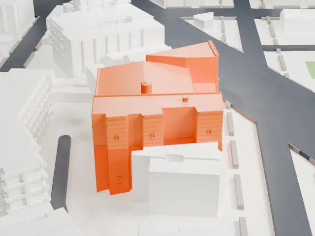 Parkway Theatre model, East view
