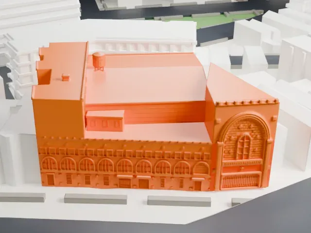 Parkway Theatre model, North view