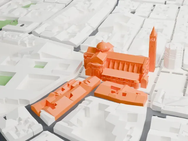 Parma Cathedral model, North view