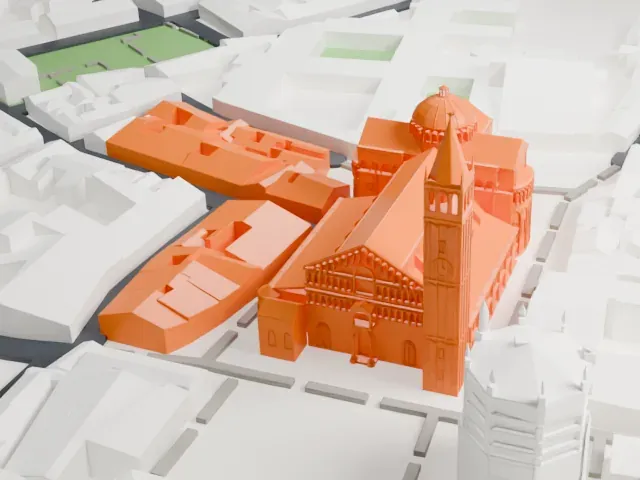 Parma Cathedral model, West view