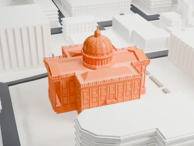Passaic County Court House model, North view