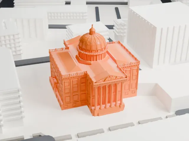 Passaic County Court House model, West view