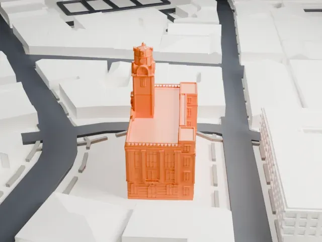 Paterson City Hall model, East view