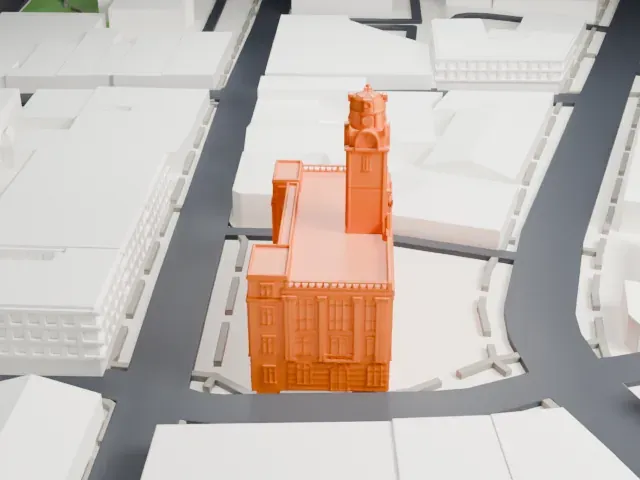 Paterson City Hall model, West view