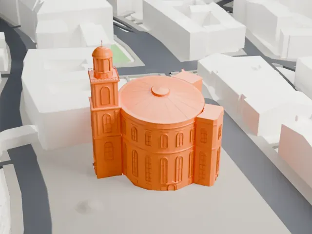 St. Paul’s Church (Paulskirche) model, East view