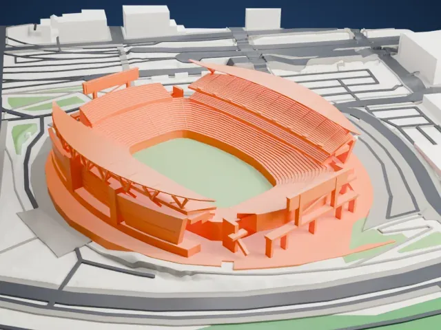 Paycor Stadium model, South view