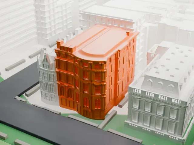 Payne Whitney House model, West view