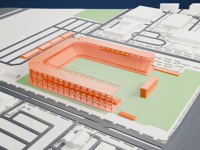 PayPal Park model, East view