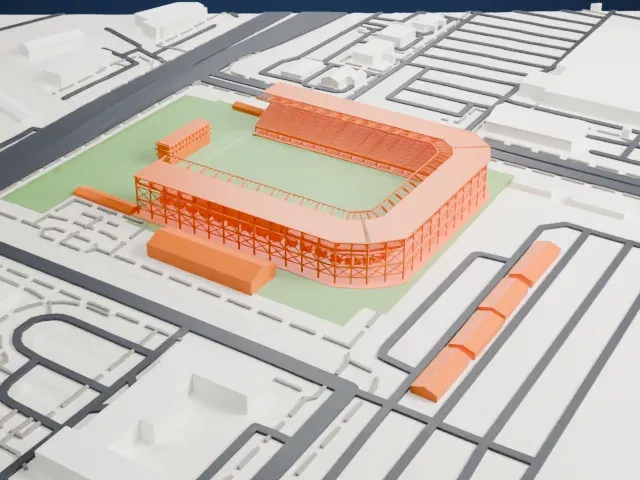 PayPal Park model, West view
