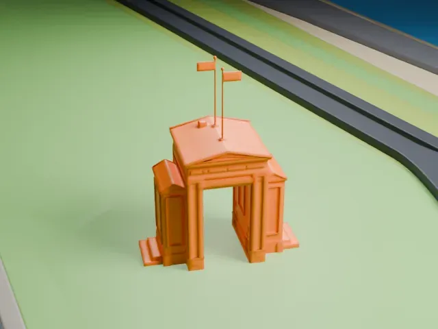 Peace Arch model, North view