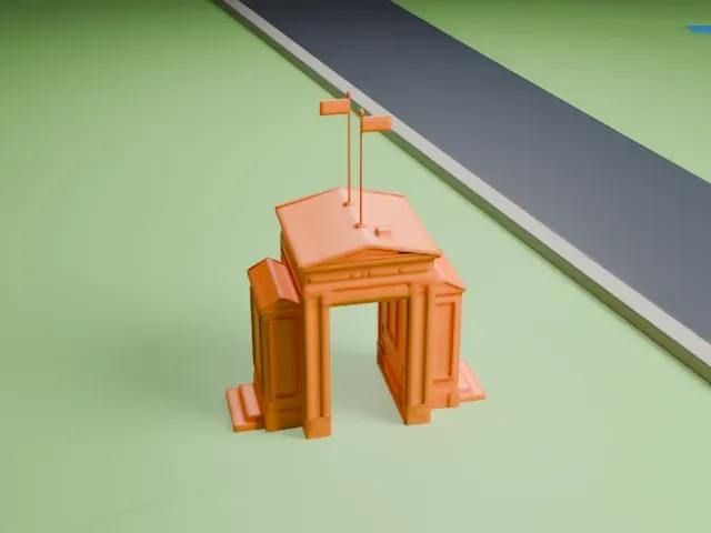 Peace Arch model, South view