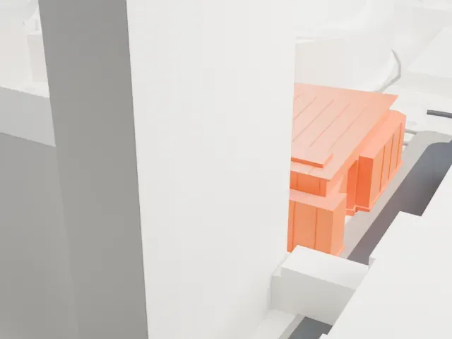 Peacock Theater model, North view