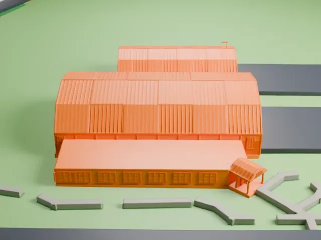 Pearson Air Museum model, North view