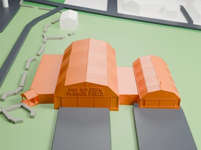 Pearson Air Museum model, West view