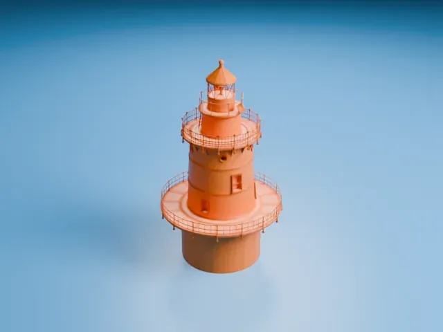 Peck Ledge Light model, West view