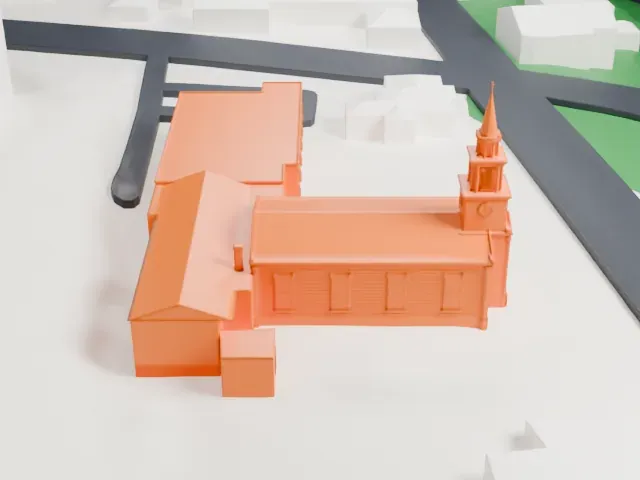 Peekskill Presbyterian Church model, East view