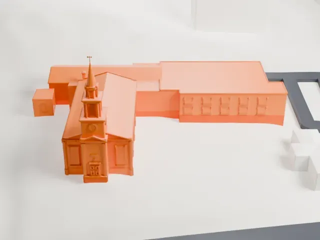 Peekskill Presbyterian Church model, North view