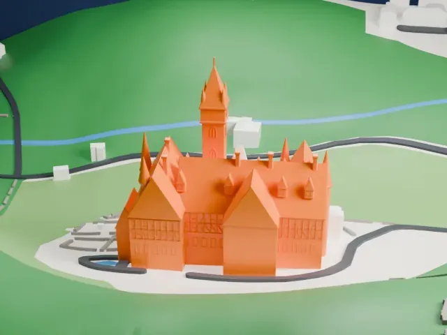 Peleș Castle model, North view