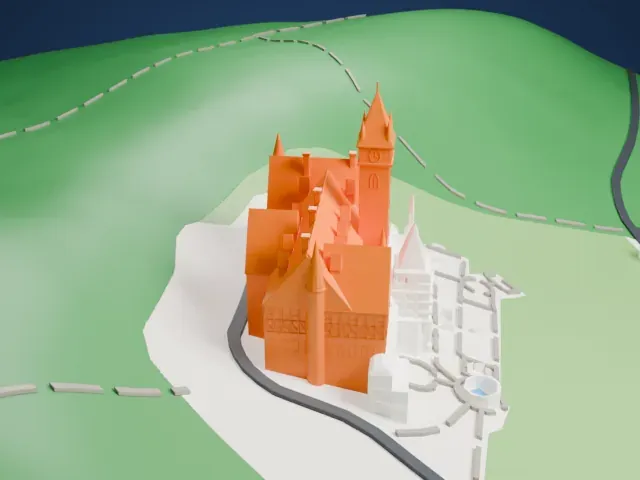 Peleș Castle model, West view