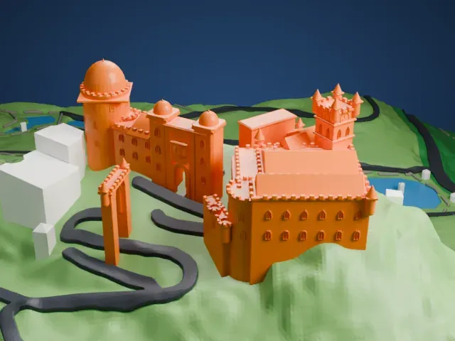 Pena Palace model, East view
