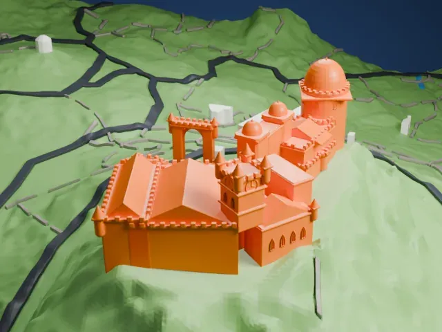 Pena Palace model, North view