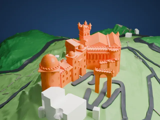 Pena Palace model, South view