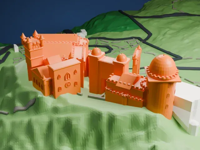 Pena Palace model, West view