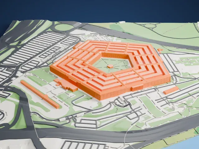 The Pentagon model, East view