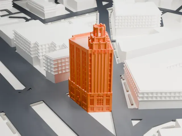 People's Bank and Trust Company Building model, North view