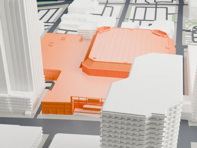 PeoplesBank Arena model, East view