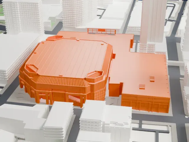 PeoplesBank Arena model, West view