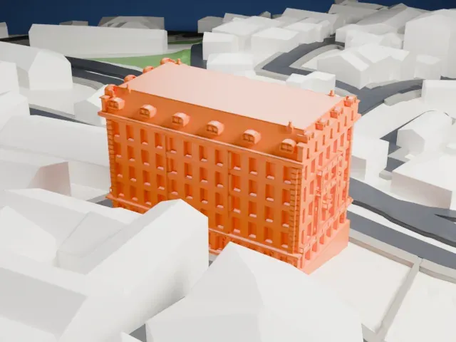 Pera Palace Hotel model, East view