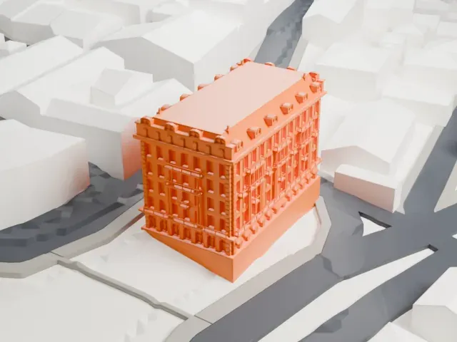 Pera Palace Hotel model, North view