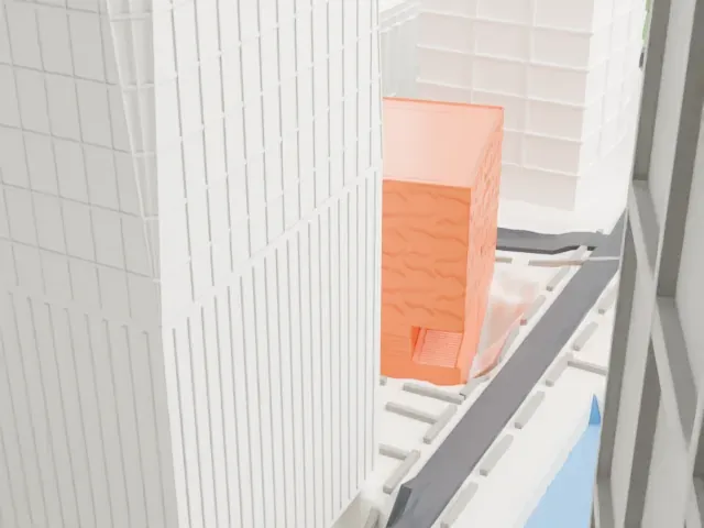 Perelman Performing Arts Center model, West view
