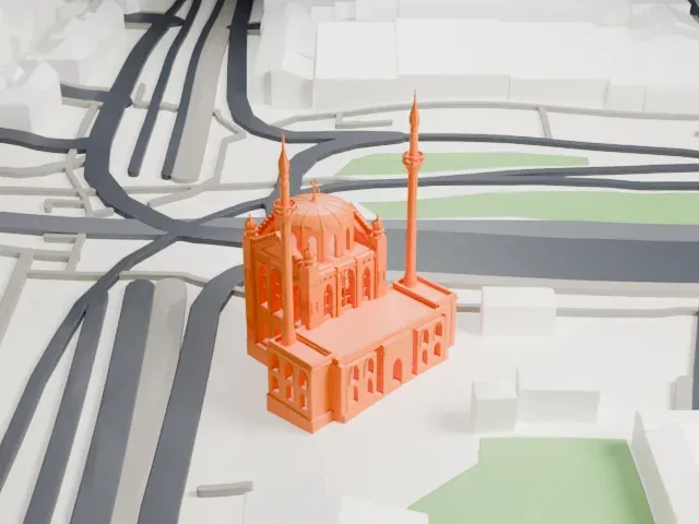 Pertevniyal Valide Sultan Mosque model, North view