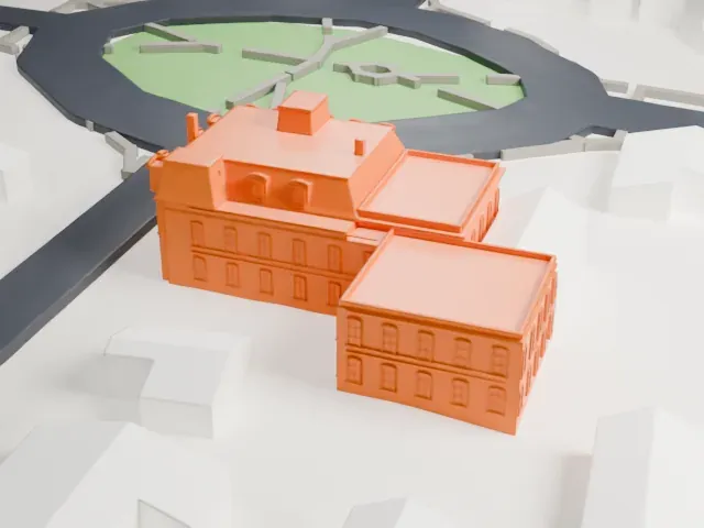 Perth Amboy City Hall model, East view