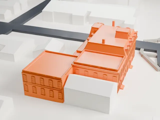 Perth Amboy City Hall model, North view