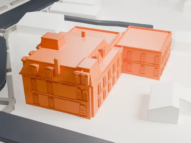 Perth Amboy City Hall model, South view