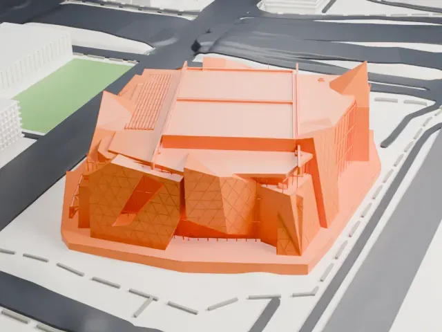 Perth Arena model, East view