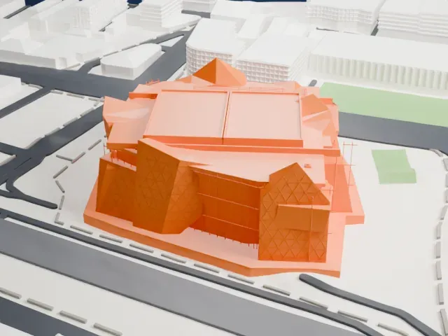 Perth Arena model, North view