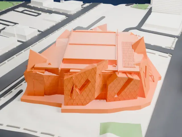 Perth Arena model, West view