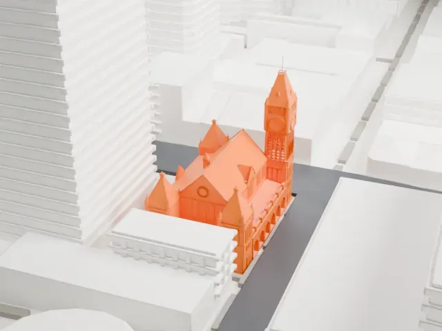 Perth Town Hall model, East view