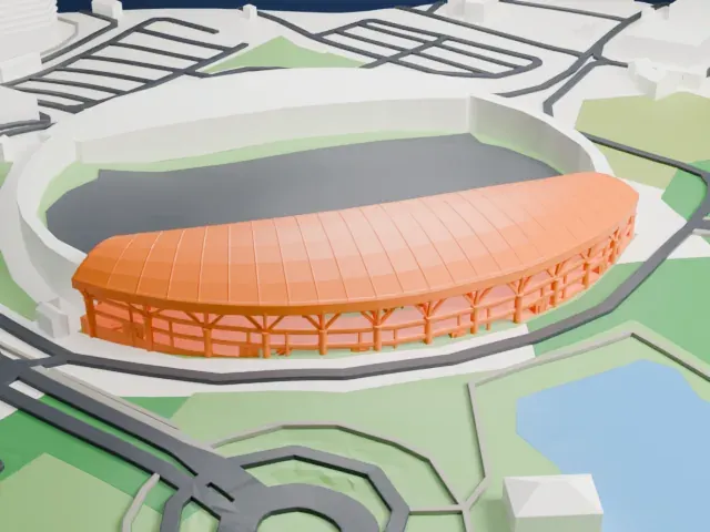 Petaling Jaya Stadium model, East view
