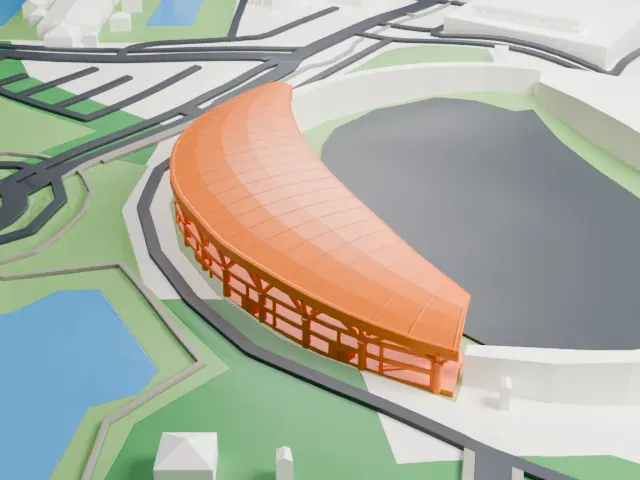 Petaling Jaya Stadium model, North view