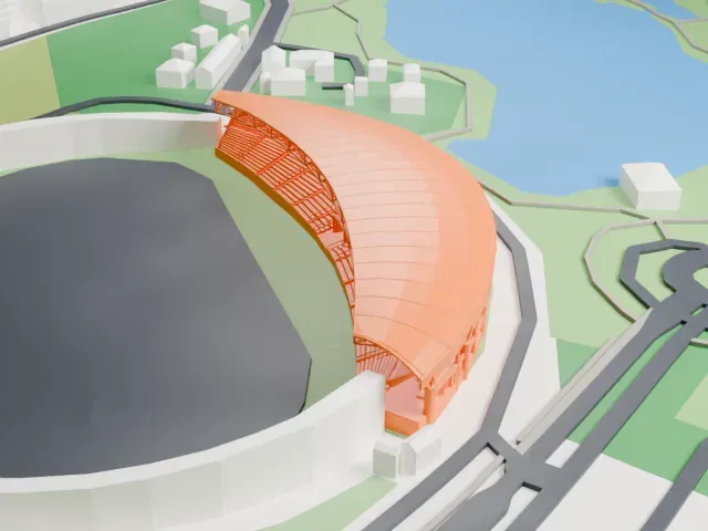 Petaling Jaya Stadium model, South view