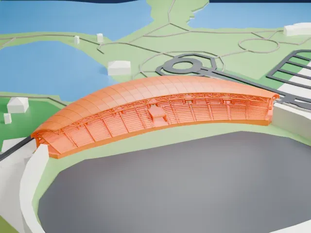 Petaling Jaya Stadium model, West view