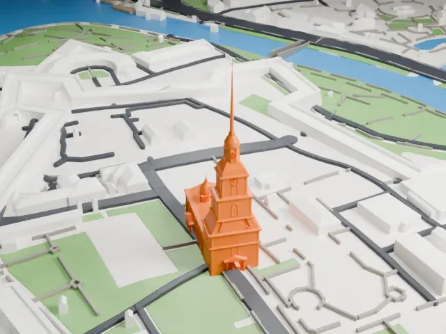 Peter and Paul Fortress model, East view
