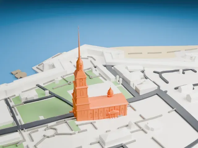 Peter and Paul Fortress model, North view