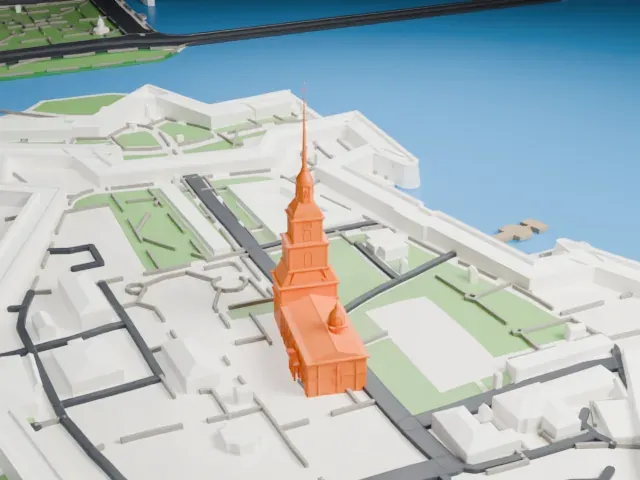 Peter and Paul Fortress model, West view