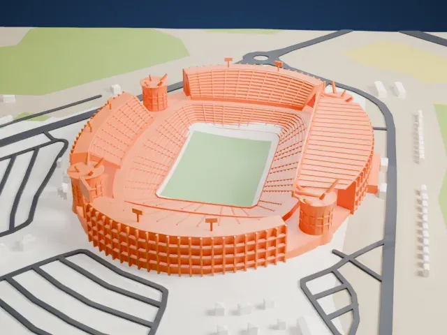 Peter Mokaba Stadium model, North view